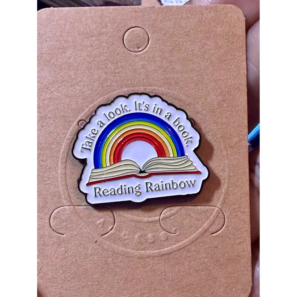 Reading Rainbow Enamel Pin Take A Look It's In A Book Nostalgia Lapel Pin New